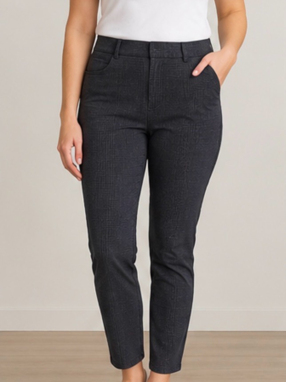 Liverpool Los Angeles Plaid Pull-On Knit Skinny Pants Size 14 US